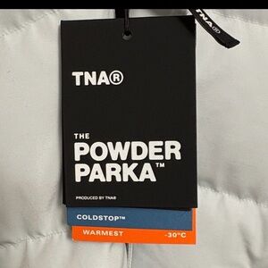 TNA Light Gray Puffer Jacket with Fur Trim